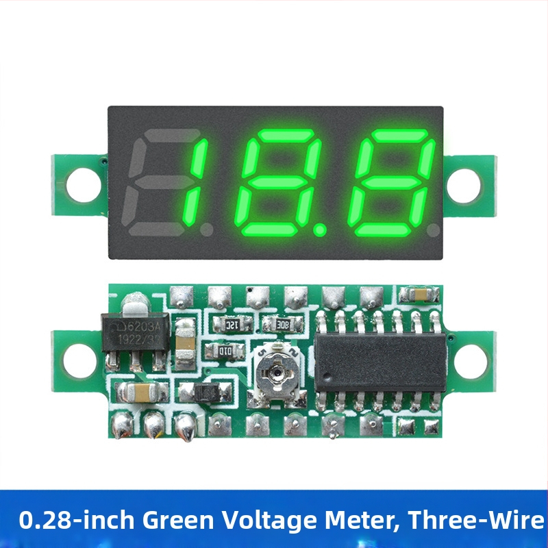 DC 0-100V мини волтметър за AC/DC с цифров дисплей, 2/3‑проводно свързване, за батерия на електрически автомобил