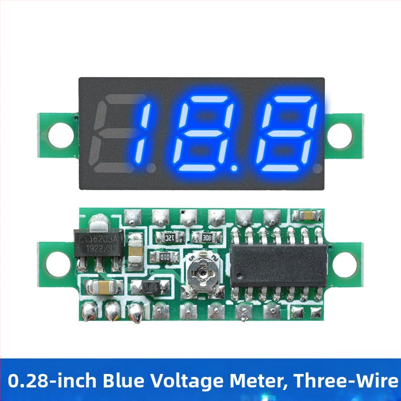 DC 0-100V мини волтметър за AC/DC с цифров дисплей, 2/3‑проводно свързване, за батерия на електрически автомобил