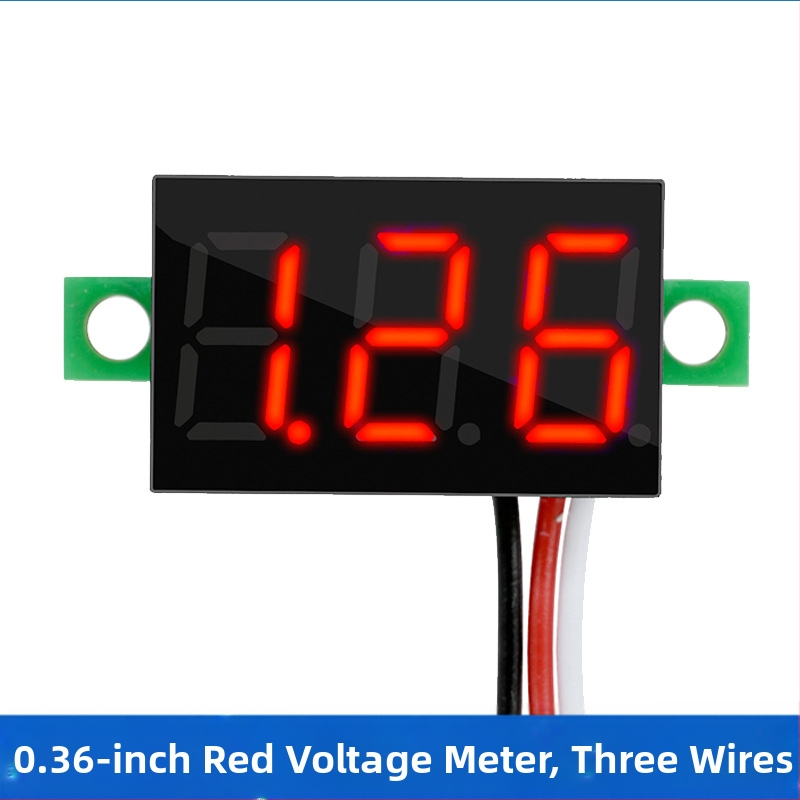 DC 0-100V мини волтметър за AC/DC с цифров дисплей, 2/3‑проводно свързване, за батерия на електрически автомобил