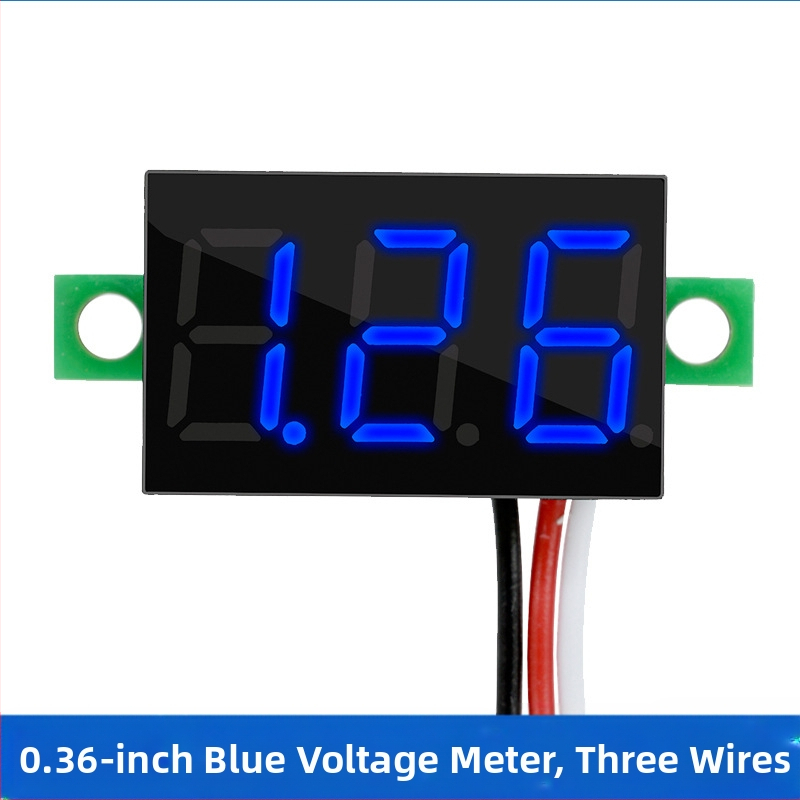 DC 0-100V мини волтметър за AC/DC с цифров дисплей, 2/3‑проводно свързване, за батерия на електрически автомобил