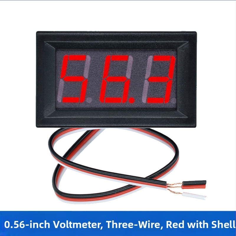 DC 0-100V мини волтметър за AC/DC с цифров дисплей, 2/3‑проводно свързване, за батерия на електрически автомобил