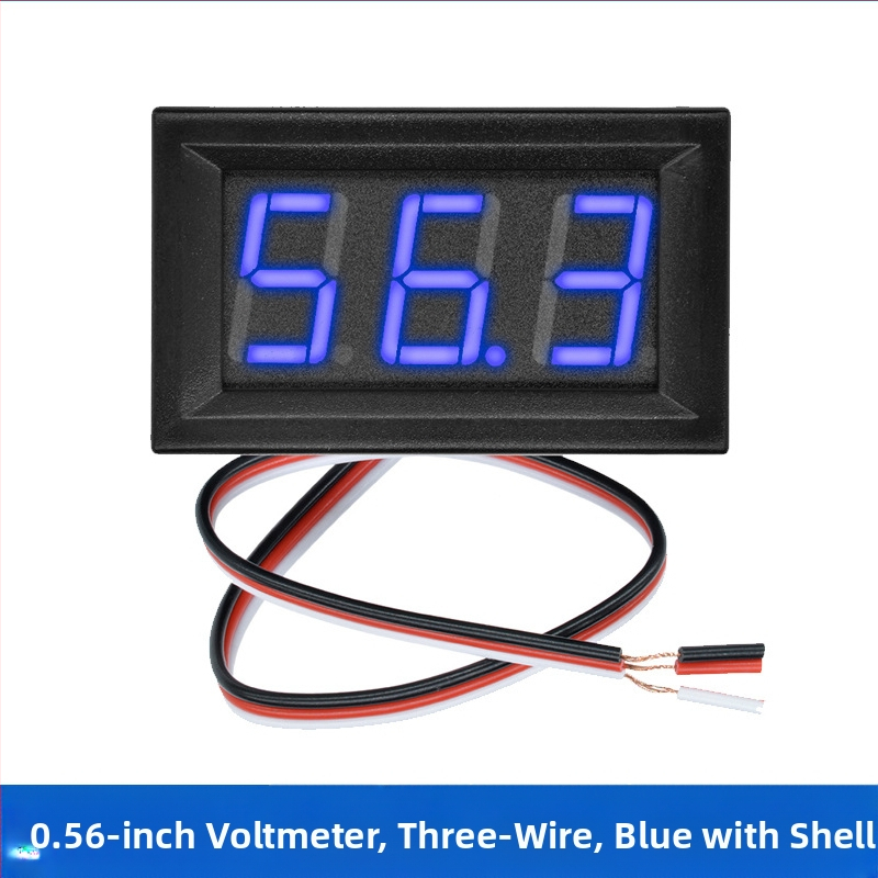 DC 0-100V мини волтметър за AC/DC с цифров дисплей, 2/3‑проводно свързване, за батерия на електрически автомобил