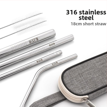 Gėrimų šiaudelis iš 316 nerūdijančio plieno, tiesūs, nešiojamas namų naudojimui su pienu, kava ar koše