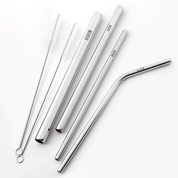 Καλαμάκι από ανοξείδωτο ατσάλι 316, ίσιο, φορητό για οικιακή χρήση με γάλα, καφέ ή κουάκερ