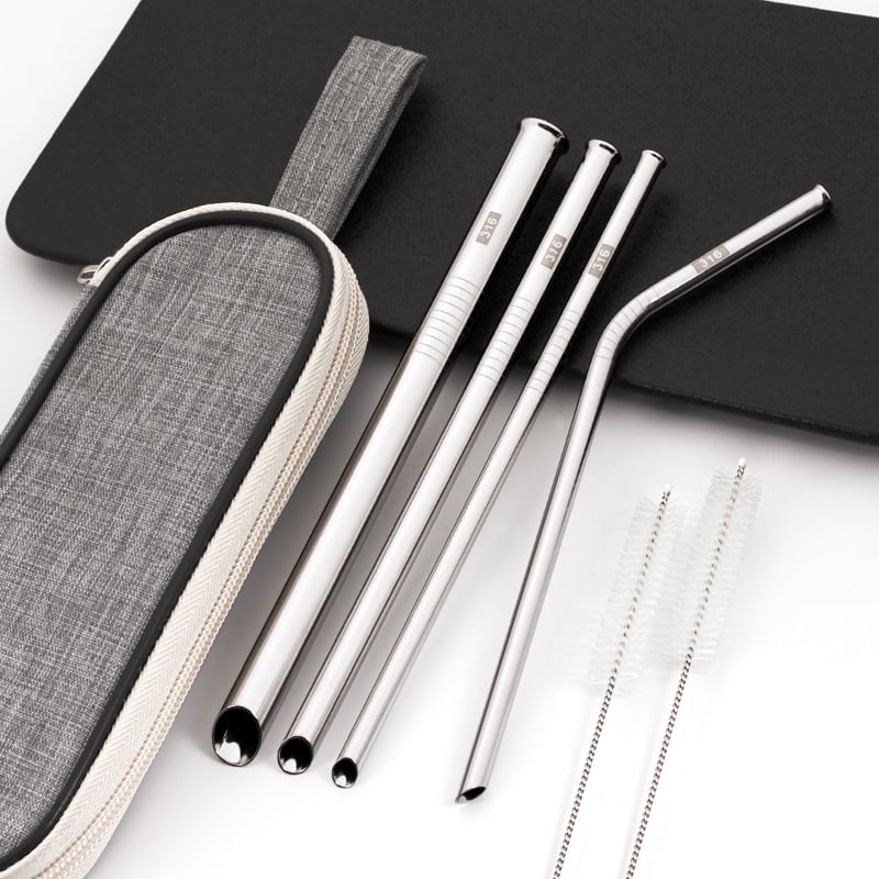 Gėrimų šiaudelis iš 316 nerūdijančio plieno, tiesūs, nešiojamas namų naudojimui su pienu, kava ar koše