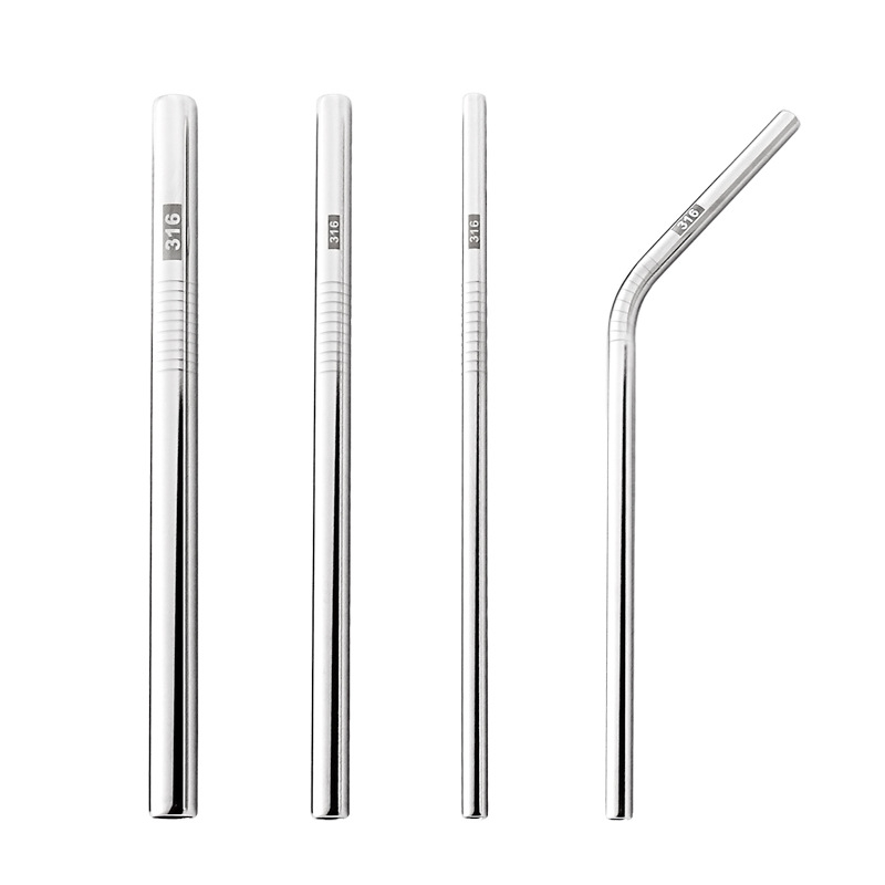 Gėrimų šiaudelis iš 316 nerūdijančio plieno, tiesūs, nešiojamas namų naudojimui su pienu, kava ar koše