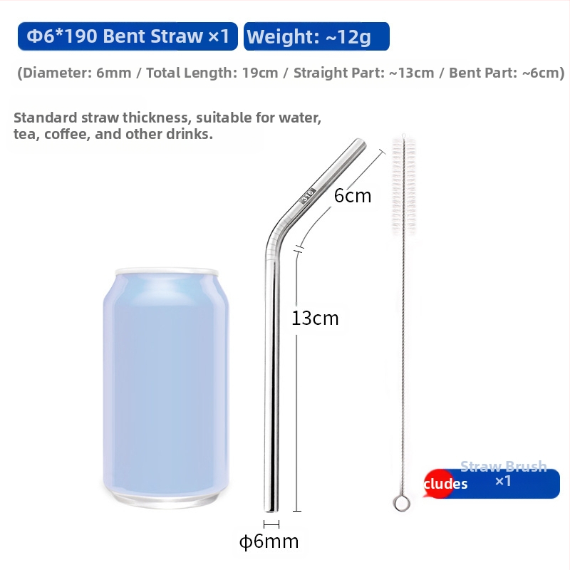 Gėrimų šiaudelis iš 316 nerūdijančio plieno, tiesūs, nešiojamas namų naudojimui su pienu, kava ar koše