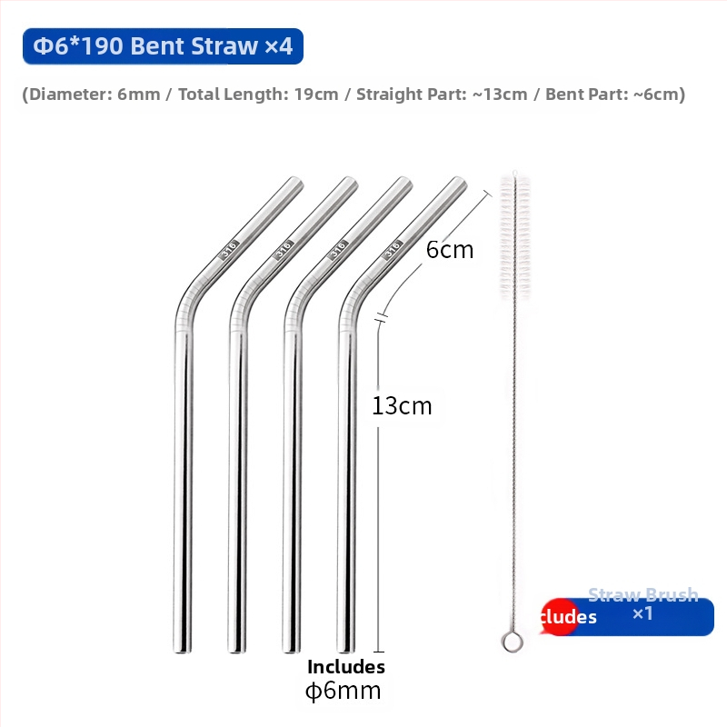 Gėrimų šiaudelis iš 316 nerūdijančio plieno, tiesūs, nešiojamas namų naudojimui su pienu, kava ar koše