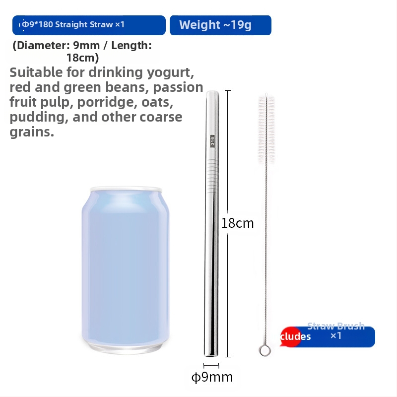 Gėrimų šiaudelis iš 316 nerūdijančio plieno, tiesūs, nešiojamas namų naudojimui su pienu, kava ar koše