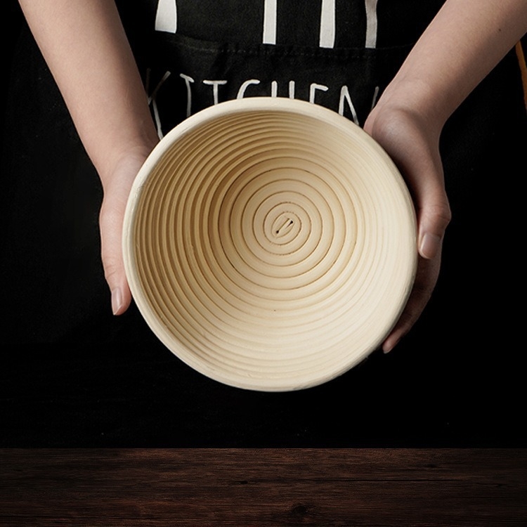 Rataninis duonos fermentacijos krepšys Europos stiliuje – kepimui ir laikymui, modernus minimalistinis stilius, kilmė: Vietnamas