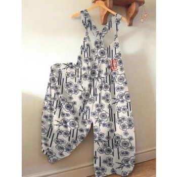 Женски къси панталони с презрамки, права кройка, 3D дигитален принт, полиестер, средна талия, свободен силует