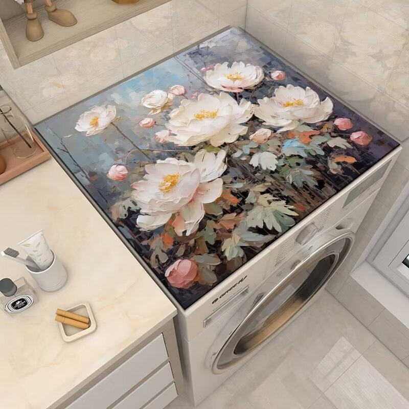 Топ мат за пералня – персонализируем, модерeн минималистичен стил, материал: техническа тъкан-гумена смес, мултифункционален покрив за уреди и мебели