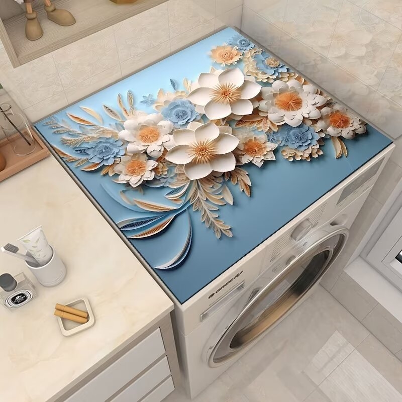 Топ мат за пералня – персонализируем, модерeн минималистичен стил, материал: техническа тъкан-гумена смес, мултифункционален покрив за уреди и мебели