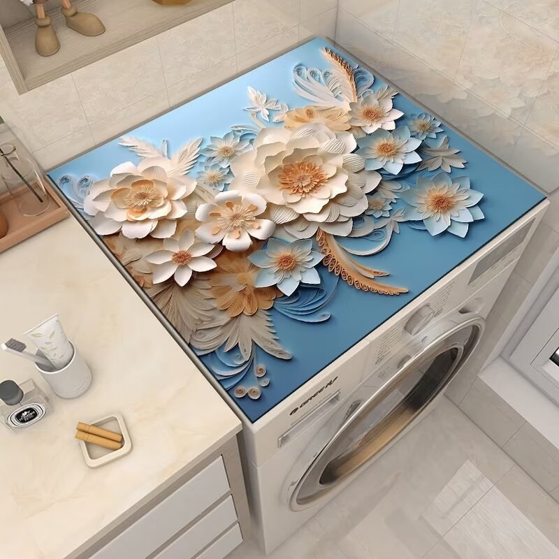 Топ мат за пералня – персонализируем, модерeн минималистичен стил, материал: техническа тъкан-гумена смес, мултифункционален покрив за уреди и мебели