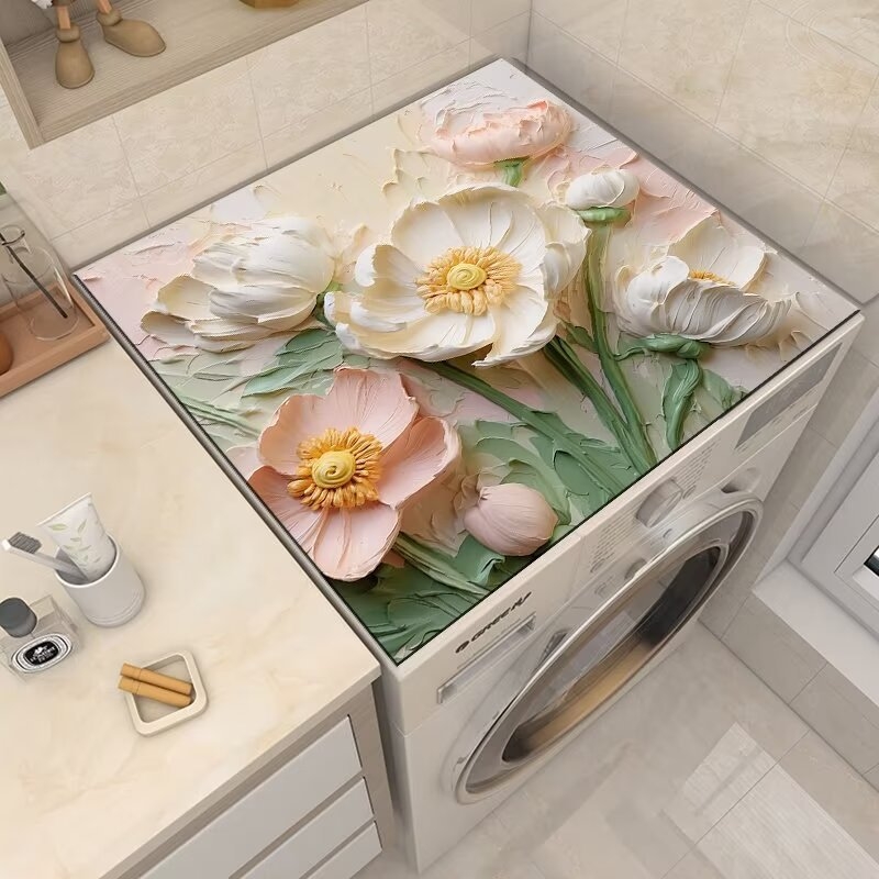 Топ мат за пералня – персонализируем, модерeн минималистичен стил, материал: техническа тъкан-гумена смес, мултифункционален покрив за уреди и мебели