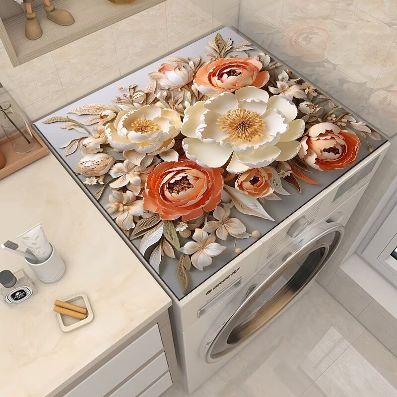 Топ мат за пералня – персонализируем, модерeн минималистичен стил, материал: техническа тъкан-гумена смес, мултифункционален покрив за уреди и мебели