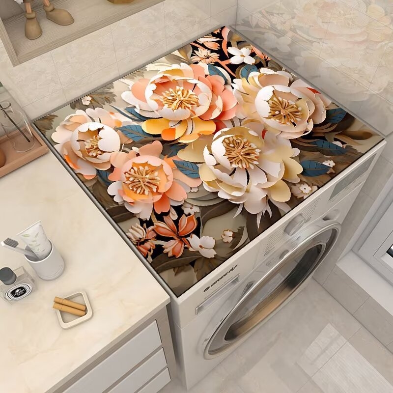 Топ мат за пералня – персонализируем, модерeн минималистичен стил, материал: техническа тъкан-гумена смес, мултифункционален покрив за уреди и мебели