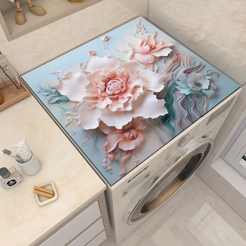 Топ мат за пералня – персонализируем, модерeн минималистичен стил, материал: техническа тъкан-гумена смес, мултифункционален покрив за уреди и мебели