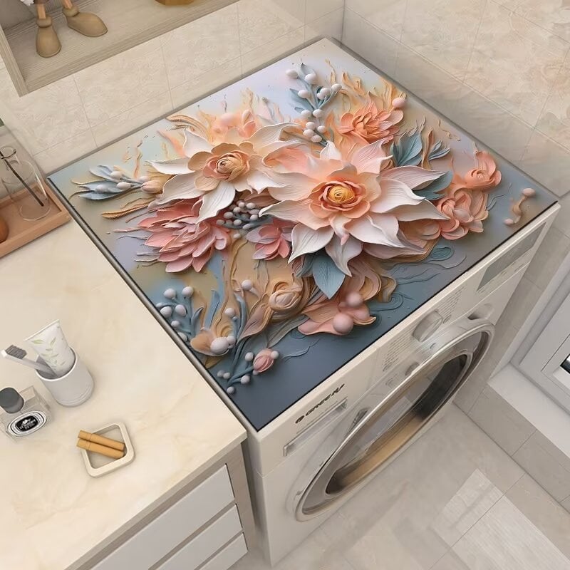 Топ мат за пералня – персонализируем, модерeн минималистичен стил, материал: техническа тъкан-гумена смес, мултифункционален покрив за уреди и мебели