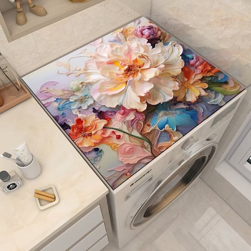 Топ мат за пералня – персонализируем, модерeн минималистичен стил, материал: техническа тъкан-гумена смес, мултифункционален покрив за уреди и мебели