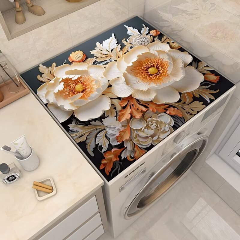 Топ мат за пералня – персонализируем, модерeн минималистичен стил, материал: техническа тъкан-гумена смес, мултифункционален покрив за уреди и мебели