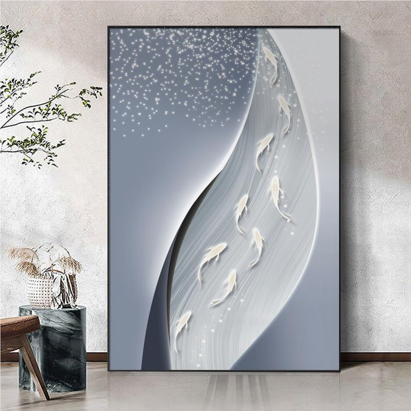 Абстрактна декоративна картина върху маслен платно, с метална рамка, за хол, модел 40793, inkjet печат, прост и модерен стил