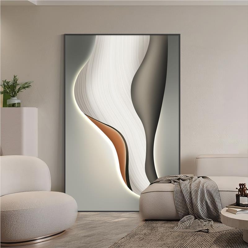 Абстрактна декоративна картина върху маслен платно, с метална рамка, за хол, модел 40793, inkjet печат, прост и модерен стил