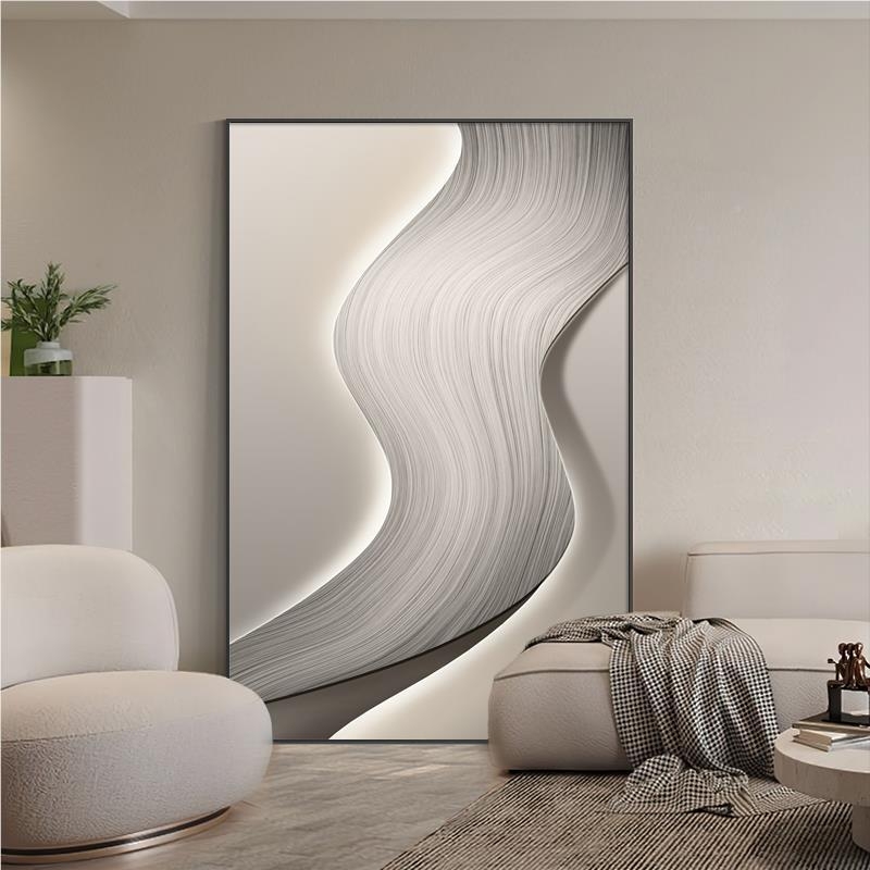 Абстрактна декоративна картина върху маслен платно, с метална рамка, за хол, модел 40793, inkjet печат, прост и модерен стил