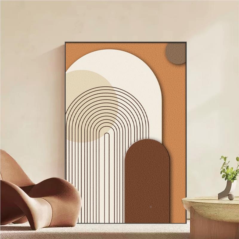 Абстрактна декоративна картина върху маслен платно, с метална рамка, за хол, модел 40793, inkjet печат, прост и модерен стил