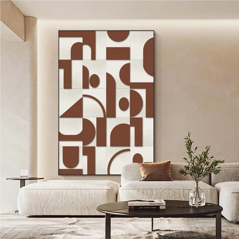 Абстрактна декоративна картина върху маслен платно, с метална рамка, за хол, модел 40793, inkjet печат, прост и модерен стил