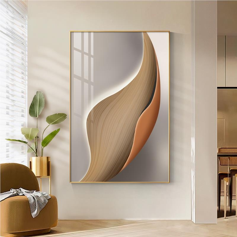 Абстрактна декоративна картина върху маслен платно, с метална рамка, за хол, модел 40793, inkjet печат, прост и модерен стил