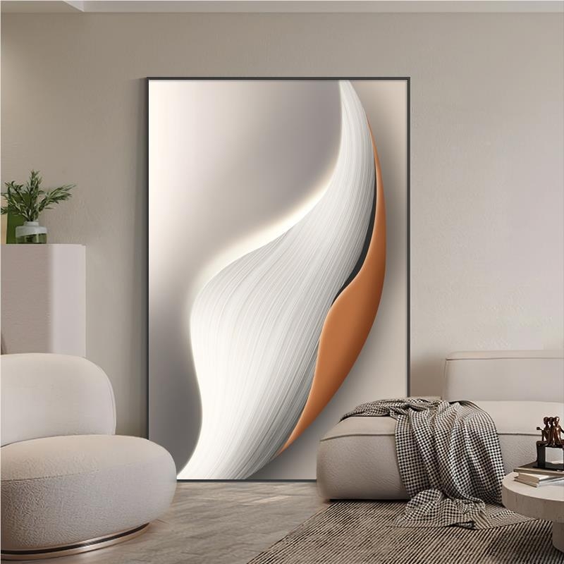 Абстрактна декоративна картина върху маслен платно, с метална рамка, за хол, модел 40793, inkjet печат, прост и модерен стил