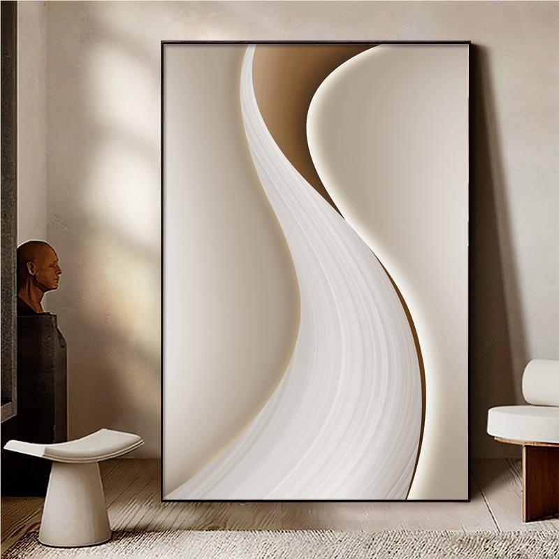 Абстрактна декоративна картина върху маслен платно, с метална рамка, за хол, модел 40793, inkjet печат, прост и модерен стил