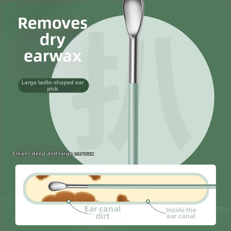 Комплект ушни лъжички с преносим спирален дизайн за деца и възрастни; материал: въглеродна стомана; марка: Other