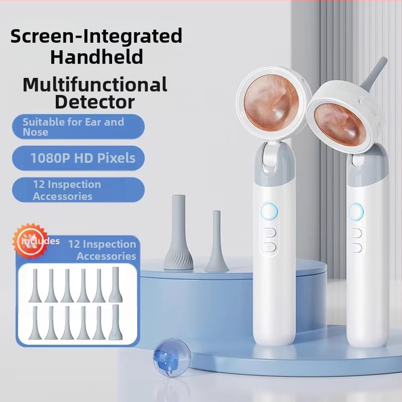 Χειροκίνητο ενδοσκόπιο αυτιού και λάρυγγα με οθόνη HD – οπτικό ωτοσκόπιο με WiFi και Glow ακροφύσιο για αυτί