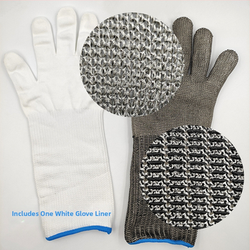 Mori kirpimo atsparios pirštinės 5 lygio, plieno vielos pirštinės mėsai ir žuviai apdoroti