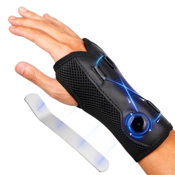 Защитна китка с палец — компресионна поддръжка, регулирана алуминиева опора, закопчаване с копче; подходяща за бадминтон, бягане и фитнес, възрастни