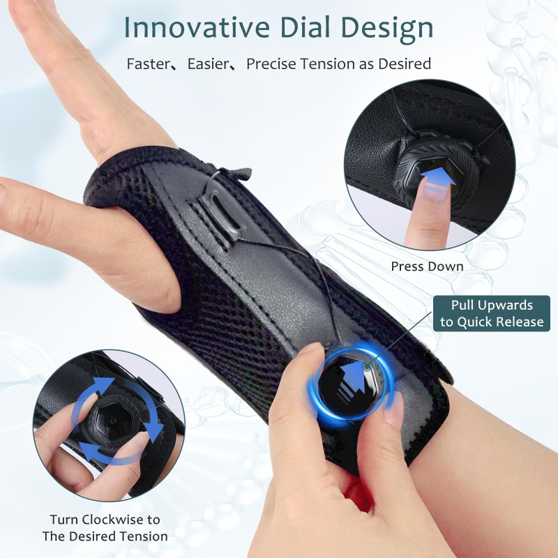 Защитна китка с палец — компресионна поддръжка, регулирана алуминиева опора, закопчаване с копче; подходяща за бадминтон, бягане и фитнес, възрастни