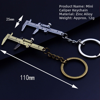 Μεταλλικός μίνι κλιπ κλειδιών με βερνιέρ κλίμακα, ρυθμιζόμενος βίδα, μοντέρνος μινιμαλιστικός σχεδιασμός, ξεχωριστή συσκευασία.