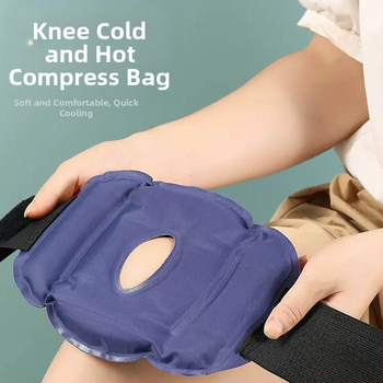 Следоперативна торбичка за лед за коляно и глезен за студено и топло лечение, повторно използваема, с връзка, найлон-гел