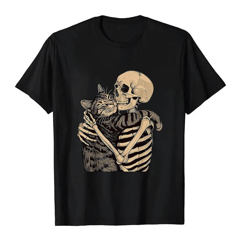 T-krekls ar Skull apdruku, brīvs piegriezums, apļveida kakla līnija, īsās piedurknes; audums: poliestera ar spandeksa (90–95% poliestera); sezona: vasara 2025