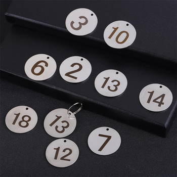 Cool μεταλλική αριθμητική πλάκα - εξάγωνη μορφή, μοντέρνο στυλ, ψηφία 1-50