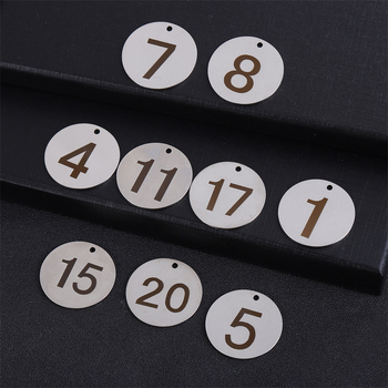 Cool μεταλλική αριθμητική πλάκα - εξάγωνη μορφή, μοντέρνο στυλ, ψηφία 1-50
