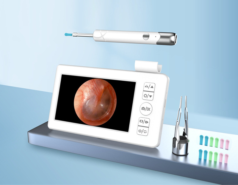 Glow κουτάλι αυτιού με οθόνη, ασύρματο ορατό εργαλείο για αυτί με τσιμπίδα, υλικό PC+ABS