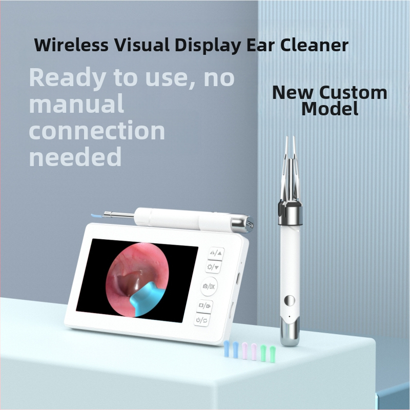 Glow κουτάλι αυτιού με οθόνη, ασύρματο ορατό εργαλείο για αυτί με τσιμπίδα, υλικό PC+ABS