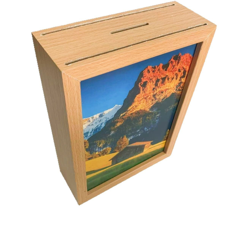 Дървена фоторамка със скрит джоб за пари и съхранение - ръчна изработка