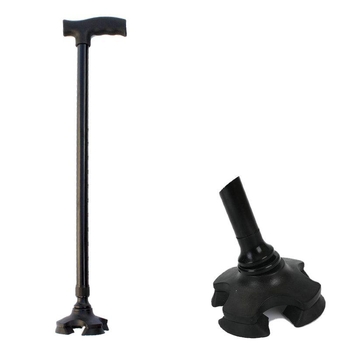 Keturių kojų neslidinti ėjimo lazda senyvo amžiaus žmonėms, sulankstoma aliuminio lydinio lazda, teleskopinė, 4 sekcijų aukščio reguliavimas, svoris 400 g, prekinis ženklas CLEYE