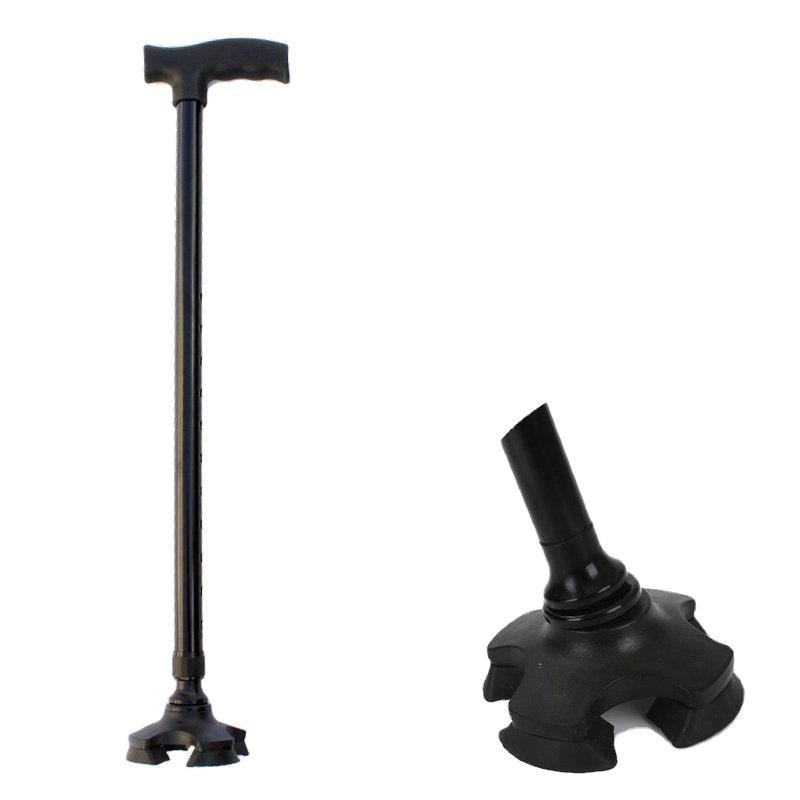 Keturių kojų neslidinti ėjimo lazda senyvo amžiaus žmonėms, sulankstoma aliuminio lydinio lazda, teleskopinė, 4 sekcijų aukščio reguliavimas, svoris 400 g, prekinis ženklas CLEYE