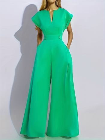 Γυναικεία ολόσωμη φόρμα με μανίκια 3/4 σε στυλ πριγκίπισσας, μονόχρωμη πολυεστέρας με σπάνξ, 95% πολυεστέρας, Άνοιξη 2025