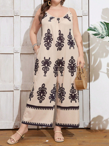 Φόρμα ολόσωμη, χωρίς μανίκια, στρογγυλός λαιμός, πολυεστέρας 95%+, φαρδιά παντελόνια